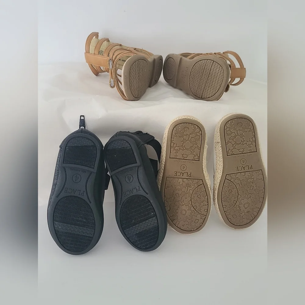 Baby Girl Shoes Bundle Lot  The Children's Place Black Brown White Size 4